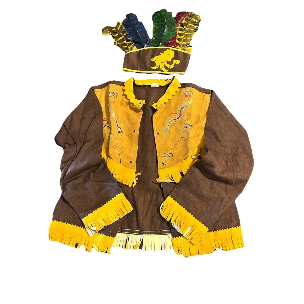 Vintage Child's Pla-Master Play Suits Indian Outfit Costume Size 8 W/ Box